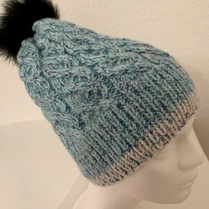 Winter hat,mix of bright blue colors,handmade, perfect for winter activities